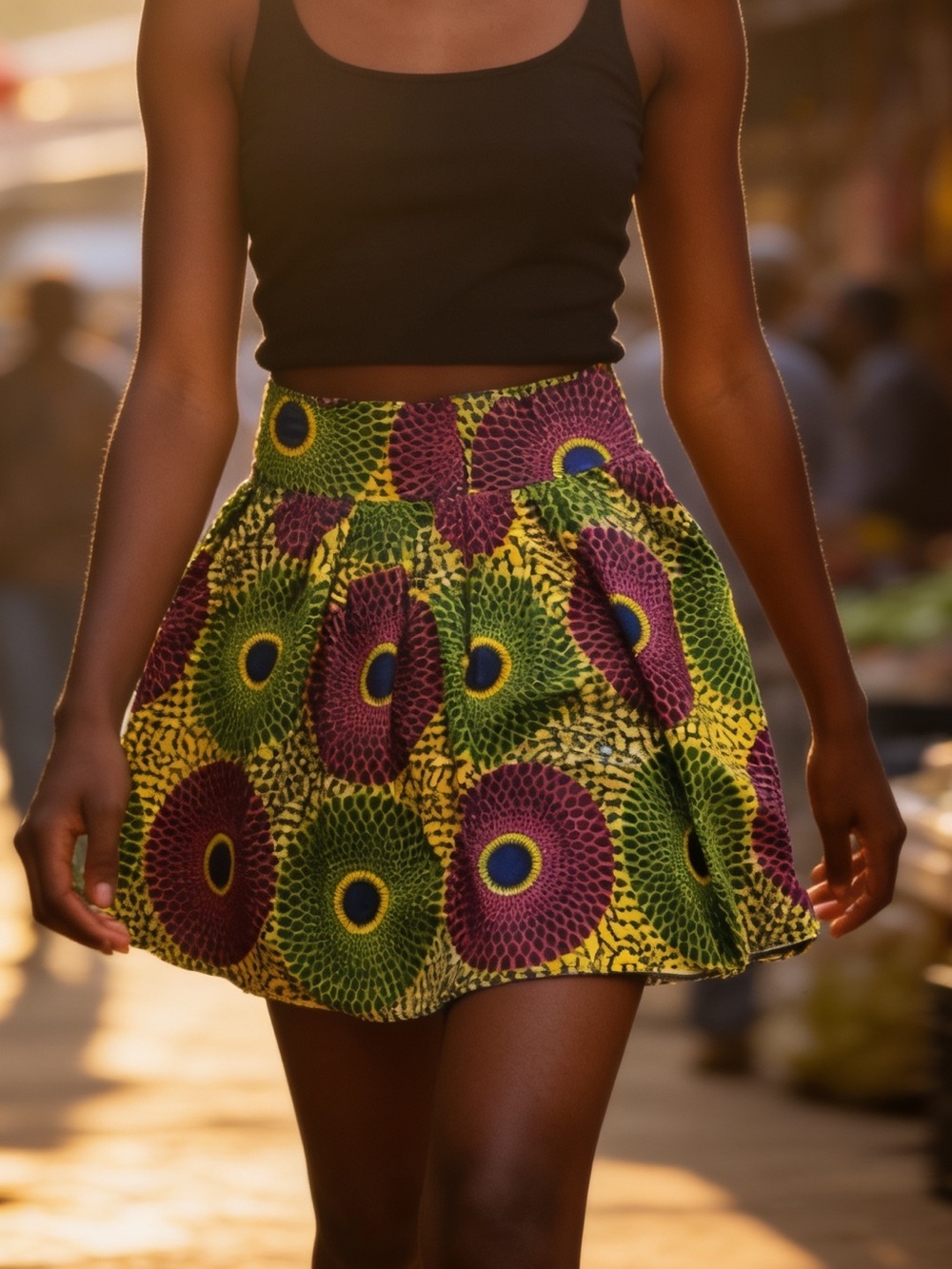 Target Pink, Green & Yellow Circle Skater Skirt